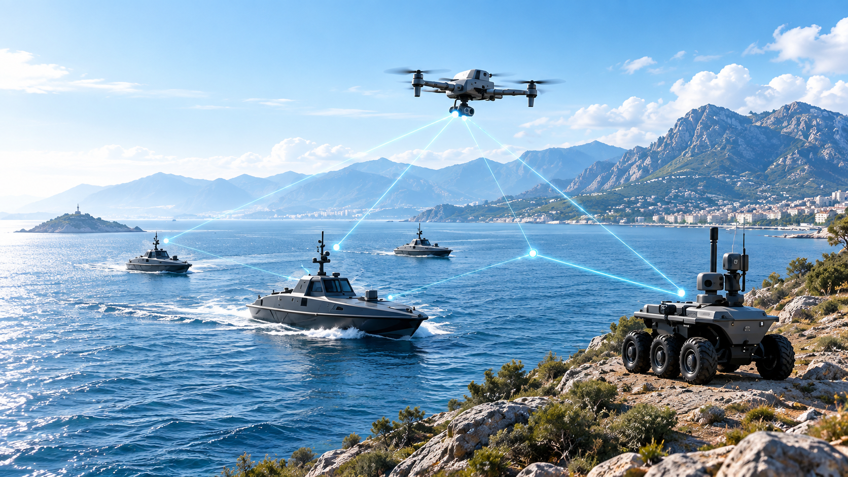 Connected air, sea and ground platform concept