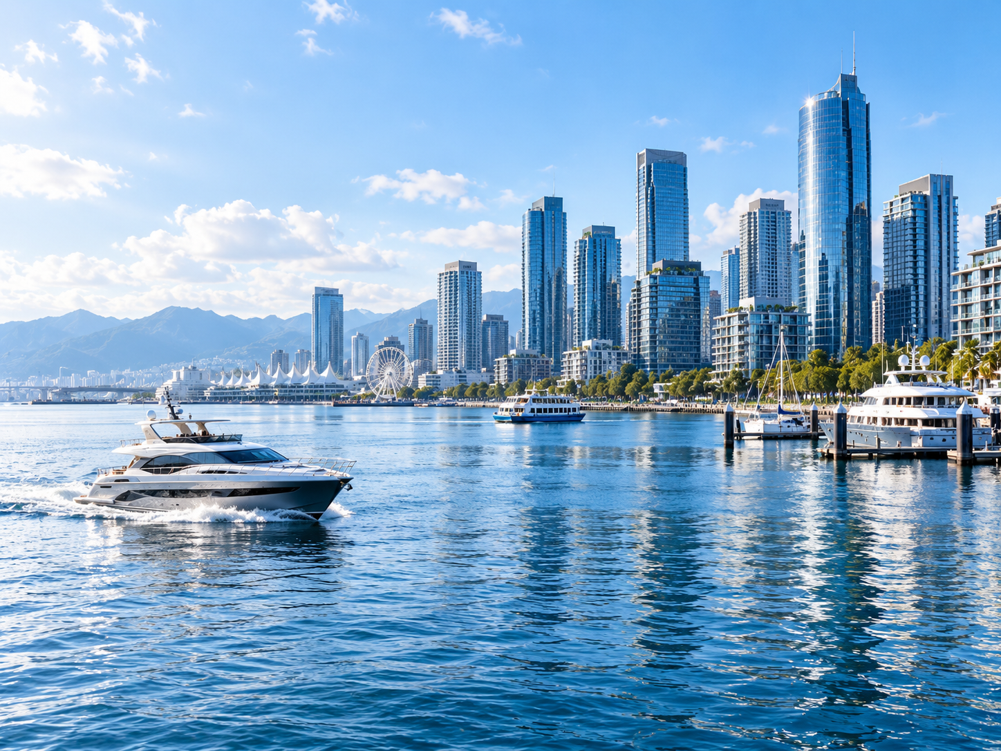 Coastal city and commercial maritime activity